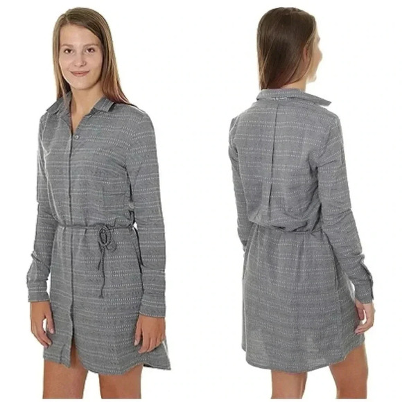 Roxy Crazy Whisper Long Sleeve Shirt Dress - Picture 1 of 12